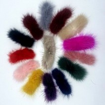 28*68mm 다채로운 밍크 모피 Bowknot 소프트 Pompom 수공예품 모자를 쓰고 있죠 장식 DIY 수제 장식품 의류 모자 용품 5/40pcs, [02] 28x68mm  40pcs, Mix