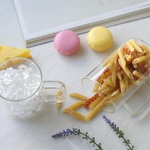 매장 사무실 내열유리 세련 투명머그잔2P 수제청 선물 오피스 예쁜컵, 대