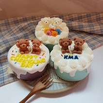 지니스 곰돌이 케이크캔들, 흰색, 잉글리쉬페어앤프리지아, 라지, 1개