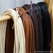 레자가죽 파이핑끈 5mm 인조가죽 리본끈_마크라메 가방 재료, 베이지(1롤_100야드), 1개