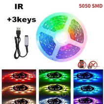 Ws2812b LED 스트립 조명 RGBIC 스마트 블루투스 적외선 RGB5050 침실 발광 장식 Fita 램프 테이프 1-20m, [03] 3Keys control, [06] 15m