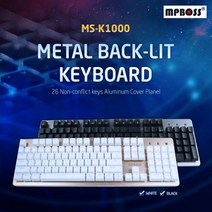 벌집몰 + 선정제품 엠피보스 게이밍키보드/MS-K1000/반기계식/멀티키 H*NC/B:23 + WKK*L8/V, 본상품선택_BZ, 블랙_BZ