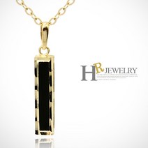 호림쥬얼리 14K정품)히트)깜찍(HR)14K 팬덤 오닉스 스퀘어 펜던트