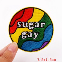 저스트업 레인보우 글자 패치 자수 아이언 온 의류용 DIY 동물 고양이 바느질 아플리케 스티커, [33] PE6216CT