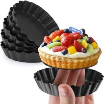 레터링 피자 카네이션 쿠키틀 다식 만들기 화과자 망치 케이크 바람떡 푸딩틀 123pcs 10cm 미니 베이킹 팬 이동식 바닥 타르트 팬 붙지 않는 라운드 tartlet 금형, 1개
