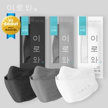 [공장직영] 이로와 마스크 KF80 50/100매 대형/중형 화이트/그레이/블랙 국내산 원부자재 사용, 화이트, 100매, 대형