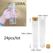 구리냄비 작은 유리 테스트 튜브 마개 병 24 개, 없음, 10.100ml