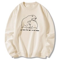 일루소 기모 곰 세마리 오버핏 맨투맨