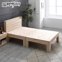 [편백마리] 편백나무 통원목 평상형 침대 P-BE-103, 퀸 평상높이 400 헤드무절