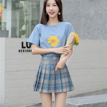 여성 플리츠 허리밴딩 미니 스커트 Pleated skirt B21N33