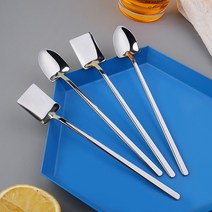 삽 모양 스텐 티스푼 디저트 롱 스푼 18cm DD-11695, 사각형