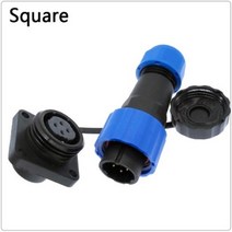 소켓 수 및 암 2 3 4 5 6 7 9핀 방수 케이블 커넥터, Square_7P
