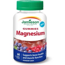 캐나다 자미에슨 마그네슘 젤리형 60구미 뼈건강 치아건강 젤리비타민 구미비타민 Jamieson Magnesium Gummies Cranberry Grape, 60정