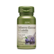 GNC [3개 SET] 빌베리 플러스 루테인 100mg 60정 (캡슐) Herbal Plus Bilberry Extract and Lutein, 1개