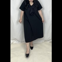 빅사이즈 프릴 반팔 원피스 쿨 무지 55-99 임부복가능