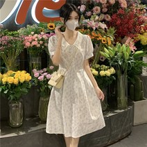 HGD 셔츠원피스 꽃무늬 원피스 숲원피스 하객원피스 여성 여름원피스 흰색원피스