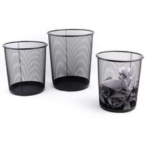 소/중/대 사무실 철망 통풍 원형 휴지통 인테리어휴지통 사각휴지통 학교, 1개, 중