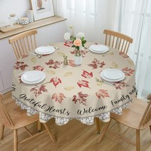 원형테이블보 가을 단풍잎 라운드 웨딩 호텔 테이블 휴일 다이닝 방수 식탁보, 없음, 15.HZF93010 - 137x274cm Tablec