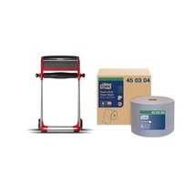Tork 산업 바닥 스탠드 종이 타월 롤 디스펜서 레드 W1 모바일 6520281, Dispenser + Refill