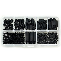 Electronics-Salon M3 Nylon Black Hex M-F Spacers/Screws/Nuts Assorted Kit Standoff, 1