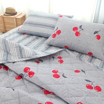 이블랑 60수 아사 순면 여름 누빔이불, 체리썸 레드