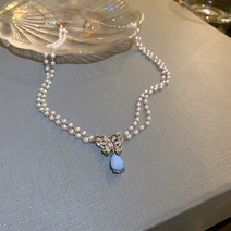 심플 수제 진주 체인 하트 펜던트 고급 초크 목걸이 리얼 금도금 패션트렌드 여성스러운 연출