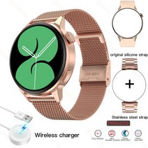 남성용 NFC 스마트 워치 ECG PPG 심박수 BT 통화 GPS 움직임 추적 스포츠 스마트 워치 삼성 안드로이드 IOS 신제품, rose gold mesh steel