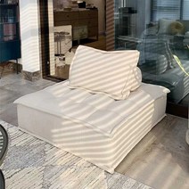 정사각형 소파 패브릭 침대형 네모 낮은 쇼파 린넨, 라이트 그레이 85 x 85 x 34cm