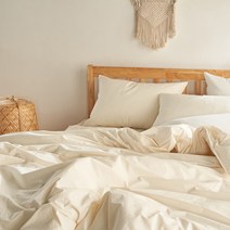 바이오워싱 80수 고밀도 순면100% 이불커버 싱글(S)/퀸(Q), 아이보리