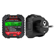 HT107 소켓 테스터 전압 테스트 EU/UK/US 플러그 라인 테스터 RCD 전압 측정 LCD 유출 보호를위한 디스플레이 소켓 테스터, EU, 02 EU