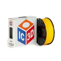 IC3D 블루 1.75mm ABS 3D 프린터 필라멘트 1kg 스풀 치수 정확도 / 0.05mm 전문가 등급 프린팅 미국 제조 USA, Yellow_1 kg