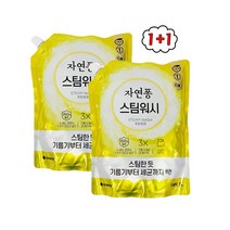 [트윈스몰] 1+1 LG 자연퐁 스팀워시 주방세제 1L 리필(레몬향) 친환경 세제