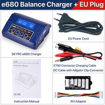 SKYRC e680 충전기 80W AC/DC 밸런스 충전기 방전기 전원 공급 장치 1-6s LiPo Li-ion LiFe NiCd NiMH 배, 02 EU Plug