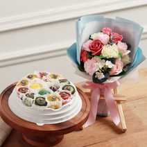 엠케이크 Special 떡케이크 A 선물세트 생일 케익 기념 생신 칠순, S 떡케이크 A+꽃다발12