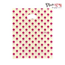 봉투야닷컴 HDPE 40호 (40x49cm) 100장 비닐쇼핑백, 도트-옐로우핑크