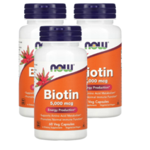 나우푸드 NowFood 비오틴 비타민H 비타민B7 5000mcg 베지 60정 바이오틴3병, 120정