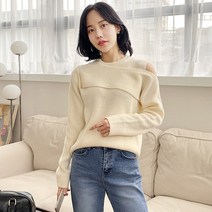 페미닌 트임 라운드 니트티
