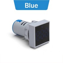 디지털테스터기 접지 전기 전압 전류 측정기 1pcs 22mm 계 led 표시등 ac 12-500v 사각 패널 테스터 빨간색 파란색 노란색 녹색 흰색, 푸른