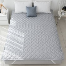 숙면에 눕다 고정밴드 알러지케어 순면 누빔 항균 침대패드 SS Q 슈퍼싱글 퀸, 그레이 (순면)