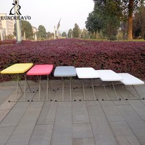 행사 매대 진열 작업 연구를위한 플라스틱 접이식 휴대용 테이블 피크닉 캠핑 식탁 야외 높이 조절 책상 핑, 02 White