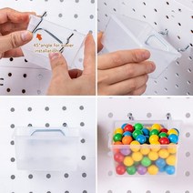 페그보드 클리어 빈 후크 DIY 액세서리 작업대 소형 1/4 적합 6 팩, 한개옵션0