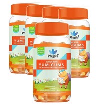 영국 피시스 Physis yum-gums 키즈 버디베어 멀티비타민 & 오메가3 구미 에이지 2+ 오렌지맛 30구미, 5팩