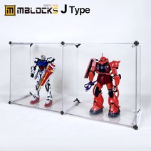아크릴 피규어 레고 미니피규어 건담 진열대 진열장 케이스 보관함 엠블럭스페셜 J타입 1층X2칸 2칸형(앞/뒤덮개포함) 투명, 02.스페셜 J타입1층x2칸 2칸형(기본형검정포인트)