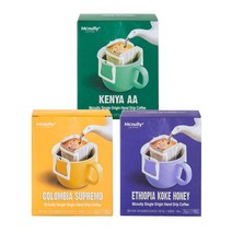 맥널티 [1+1+1] 케냐AA+수프리모+코케허니 각7개입 3종 1세트 핸드드립 드립커피, 8g