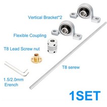 3D 프린터 부품 T8 리드 스크류 8mm 500mm 400mm 350mm 200mm 100mm 수직 수평 키트 KFL08 KP08 너트 베어링 CNC, 150mm_CHINA | 1SET Vertical ki