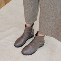 중년여성 엄마 명품 천연가죽 첼시 뷰티 앵글부츠 소프트 베이직 통굽 발편한 4cm