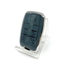 YOUTOOCAR 블루 소프트 TPU 키 포브 커버 키 체인 포함 기아 세도나 그랜드 카니발 MPV와 호환 가능, Silver Rim Blue