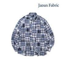 ALE [득템의 장] (JAPAN FABRIC) MADRAS PATCH WORK REGULAR FIT SHIRT BLUE