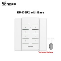 SONOFF-RM433 8 키 다목적 맞춤형 433 MHz RF 리모컨은 SONOFF RF/Slampher/4CH Pro/TX 시리즈/RF 브리지와 함께 작동합니다., RM433R2 With BASE