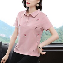 DFMEI 반팔 티셔츠 와이드 카라 탑 티셔츠